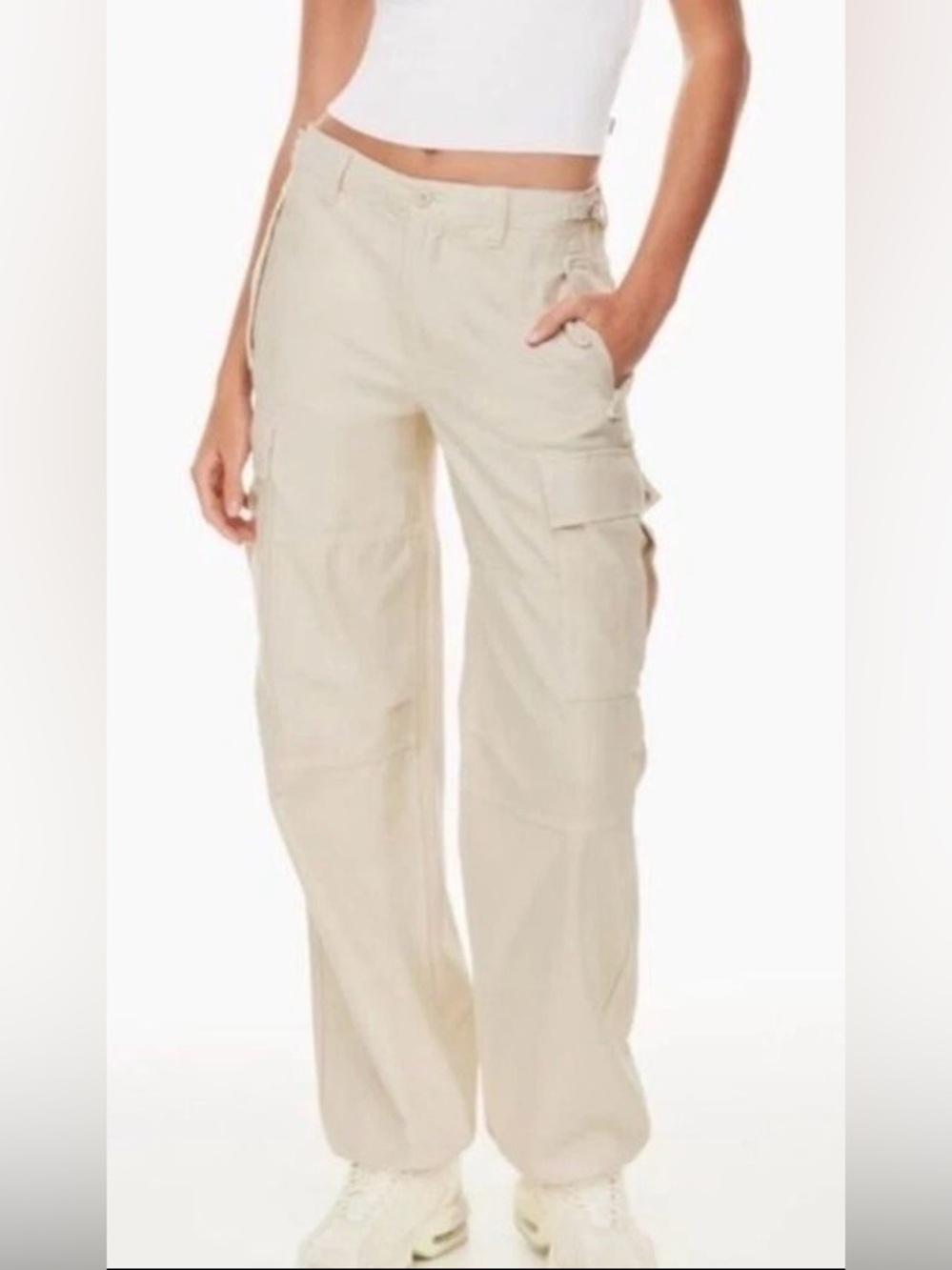 Aritzia TNA Supply Cream Cargo Pants